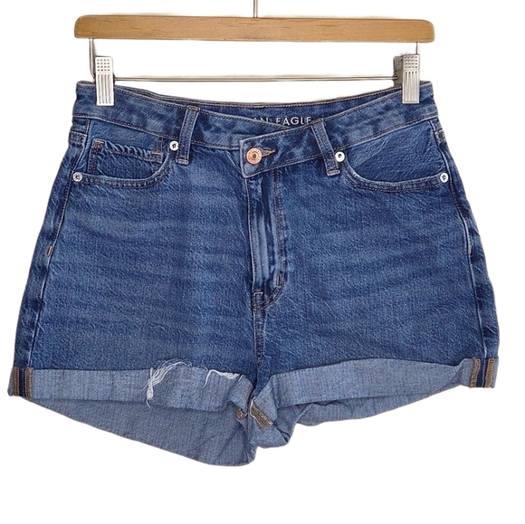 American Eagle | Highest Rise Mom Shorts Cuffed Hem Crossover Waist Size 6 - Picture 1 of 7
